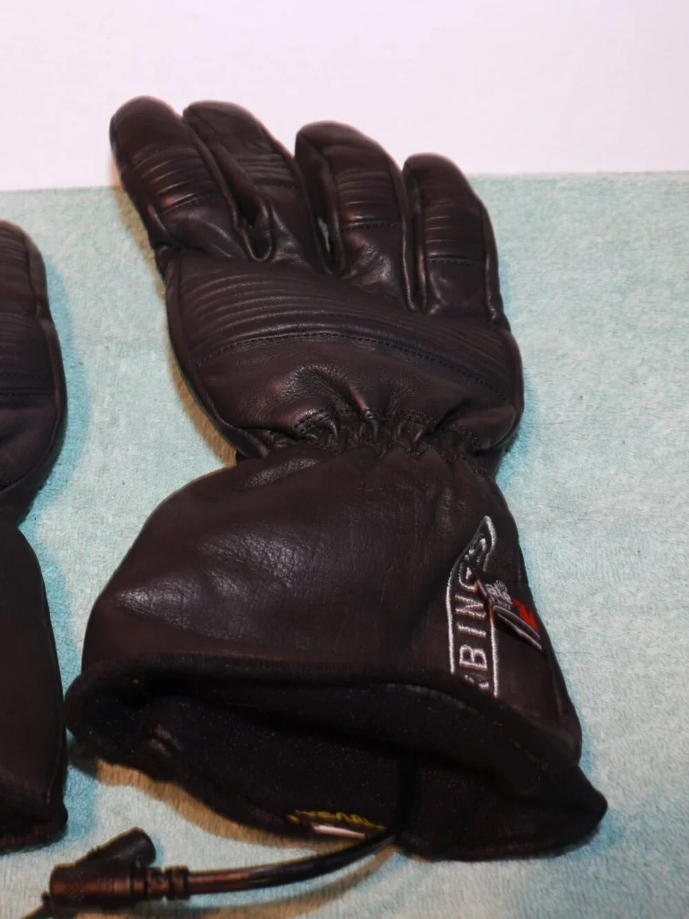 Gerbings Heated Motorcycle Gloves Leather Helspor Thinsulate Made w/Kevlar SizeM
